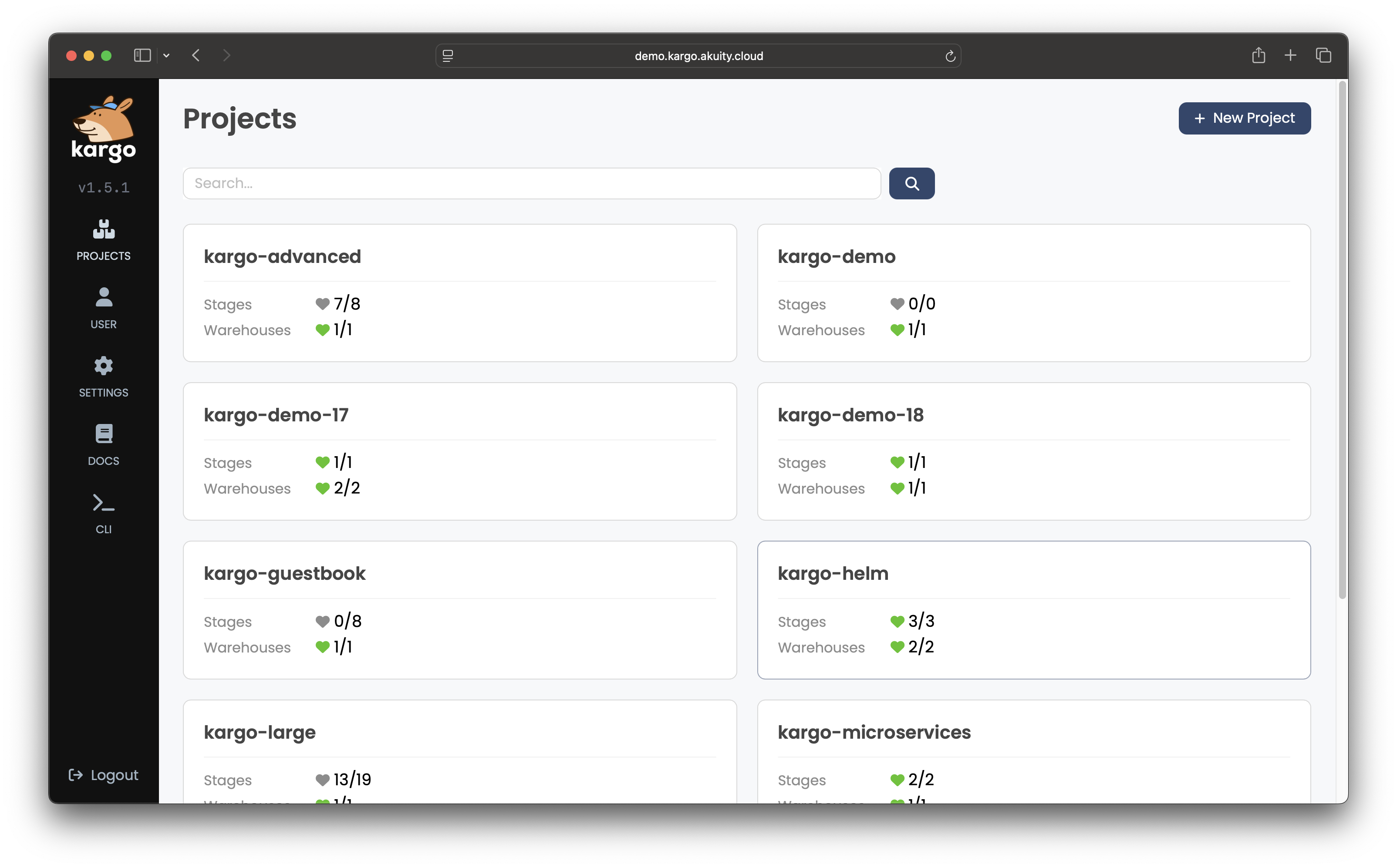 Kargo Projects List